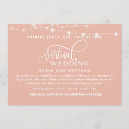 Dusty Rose Gold mit Lights Online Virtual Wedding Einladung
