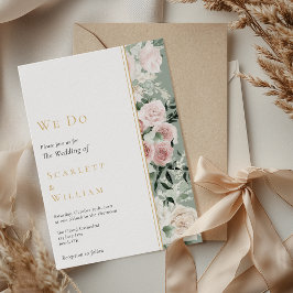Dusty Rose Gold Sage Green Vintag Hochzeit machen  Einladung