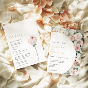 Dusty Rose Gold Sage Vintage Hochzeit alles in ein Einladung