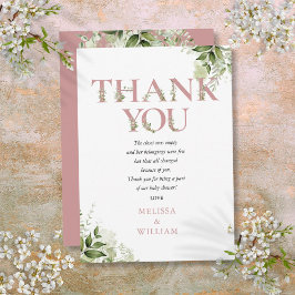 Dusty Rose Greenerity Letter Baby Shower Gedicht Dankeskarte