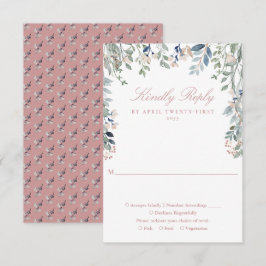 Dusty Rose Greenery Blumenzwiebeln Wildblumen Hoch RSVP Karte