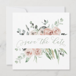 Dusty Rose Greenery Eukalyptus Save the Date Ankündigung