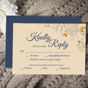 Dusty Rose Herbst Hochzeitsmahl Auswahl UAWG Ca RSVP Karte