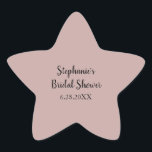 Dusty Rose Hochzeit Custom Light Pink Brautparty Stern-Aufkleber<br><div class="desc">Mit solider staubigen Rose und individueller Vorlage für Brautparty,  ist dies ideal für Hochzeiten,  Brautpartys etc. Sie können für andere Veranstaltungen wie Babydusche,  Geburtstage,  Bachelorette und mehr anpassen!</div>