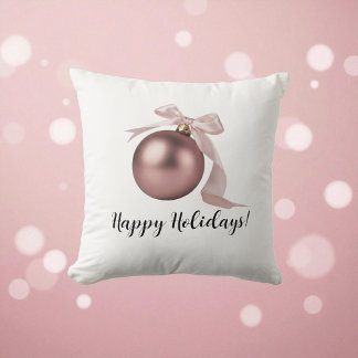 DUSTY ROSE HOLIDAY ORNAMENT THROW PILLOW KISSEN