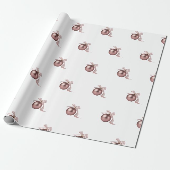 DUSTY ROSE HOLIDAY ORNAMENT WRAPPING PAPER GESCHENKPAPIER (Ungerollt)