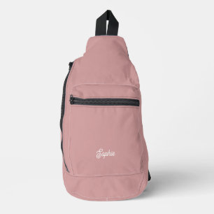 Dusty Rose Ihr Name in Retro-Schrift Crossbody Bag