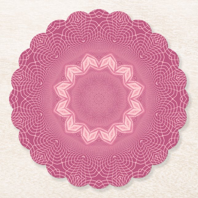 Dusty Rose Imitate Tulle Design Untersetzer (Vorderseite)