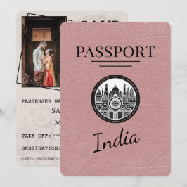 Dusty Rose India Passport Save the Date