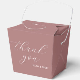Dusty Rose Kalligrafie elegante Hochzeitsfavoriten Geschenkschachtel