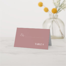 Dusty Rose Kalligrafie elegante Hochzeitssitz Platzkarte