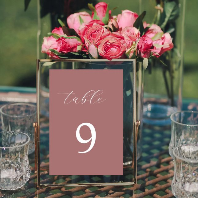 Dusty Rose Kalligrafie elegante Tischnummer (Von Creator hochgeladen)
