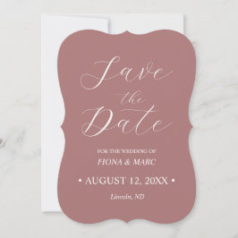 Dusty Rose Kalligraphie Hochzeit speichern Sie das Einladung