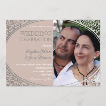 Dusty Rose Lace Foto Hochzeit Einladung