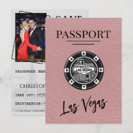 Dusty Rose Las Vegas Passport Save the Date