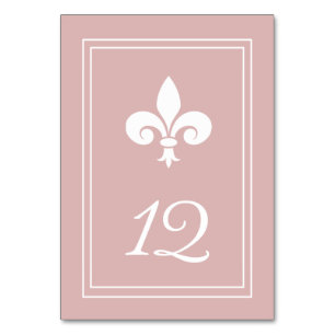 Dusty Rose Lilie Tischnummer Card