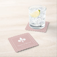 Dusty Rose Lilie Wedding Paper Untersetzer