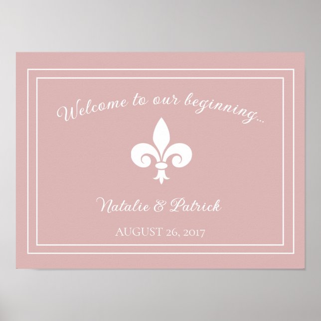 Dusty Rose Lilie Wedding Poster (Vorne)