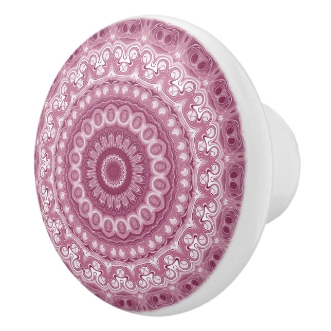 Dusty Rose Mandala Pattern Design Keramikknauf (Rechts)