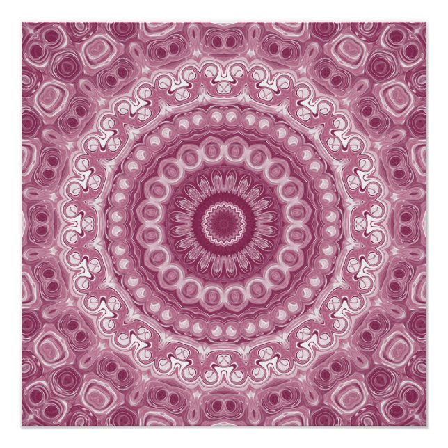 Dusty Rose Mandala Pattern Design Poster (Vorderseite)