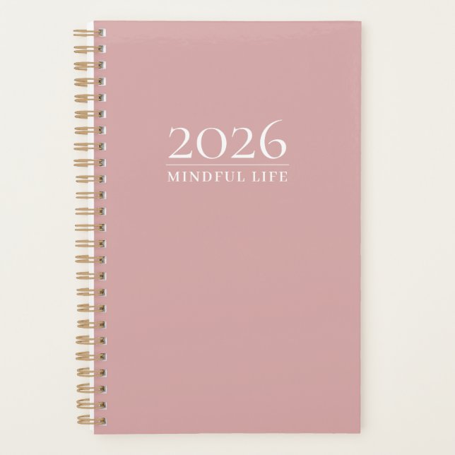 Dusty Rose Minimal Planner | Custom Year, Title &  Planer (Vorderseite)