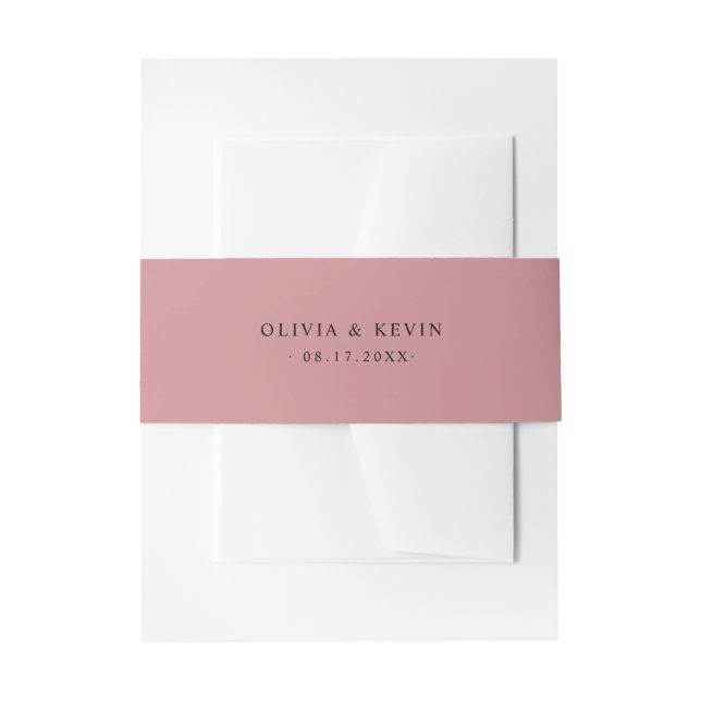 Dusty Rose Minimal Wedding Einladung Bauchband Einladungsbanderole (Vorderseite Beispiel)