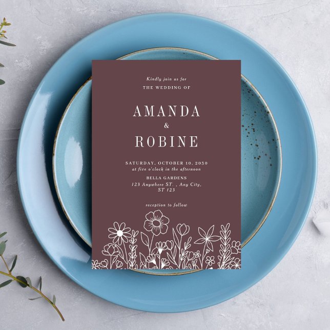 Dusty Rose Minimalistisch Hochzeitseinladung Einladung (Von Creator hochgeladen)