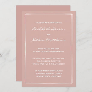 Dusty Rose Minimalistisch Moderne Einladungen für 
