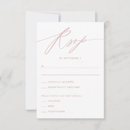 Dusty Rose Minimalistisch Script Response Card RSVP Karte