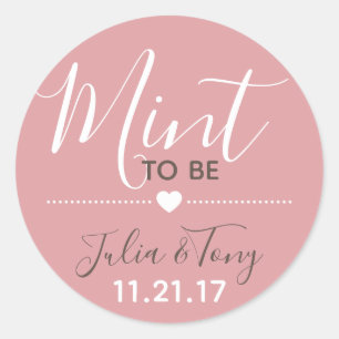 Dusty Rose Mint To Be Stickers Mariage Faveurs