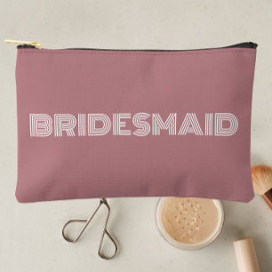 Dusty Rose Moderne Typografie Bridesmaid Zubehörtasche