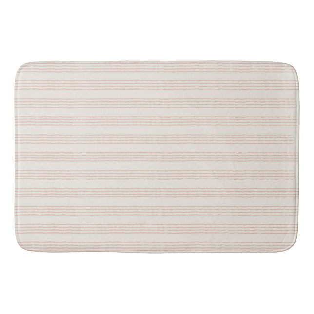 Dusty Rose Moderner Minimalistischer Streifen Boho Badematte (Vorderseite)