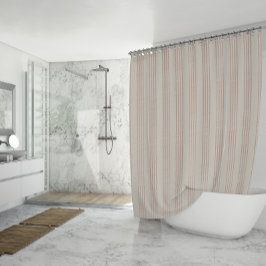 Dusty Rose Moderner Minimalistischer Streifen Boho Duschvorhang