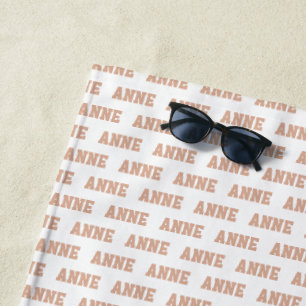 Dusty Rose Name Pattern Moderne Strandtuch