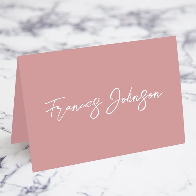 Dusty rose Nom individuel Cartes de place (Fold Your Own Individual Place Cards)