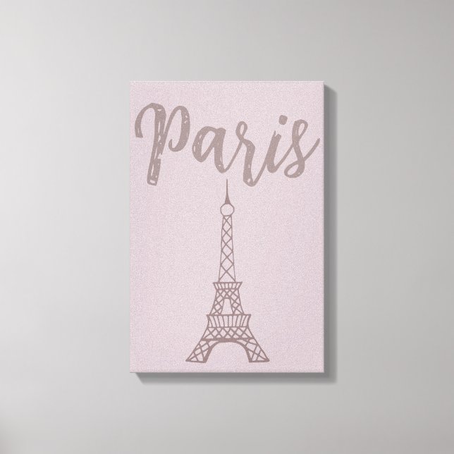 Dusty rose Paris Tour Eiffel Toile murale (Recto)