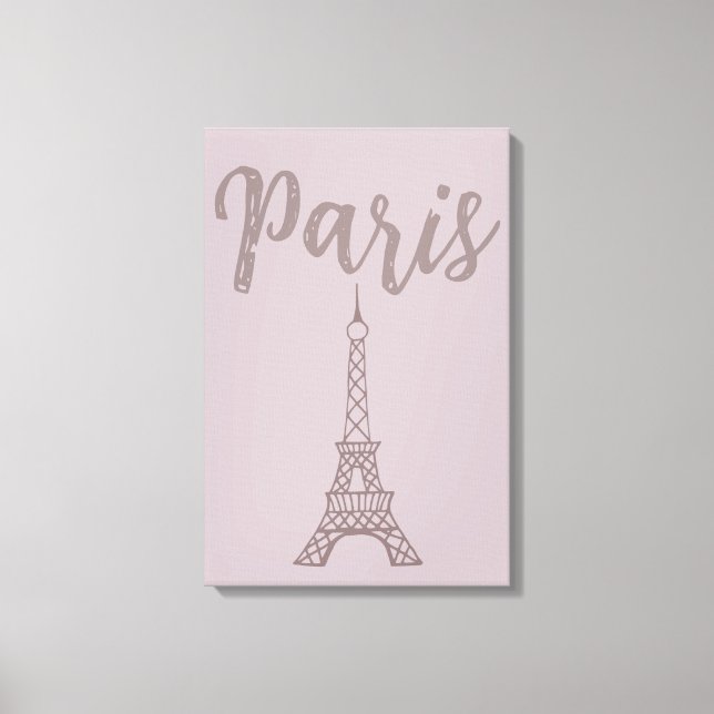Dusty rose Paris Tour Eiffel Toile murale (Recto)