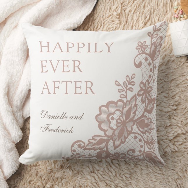 Dusty Rose personalisiert Hochzeitswolle Kissen (Decke)