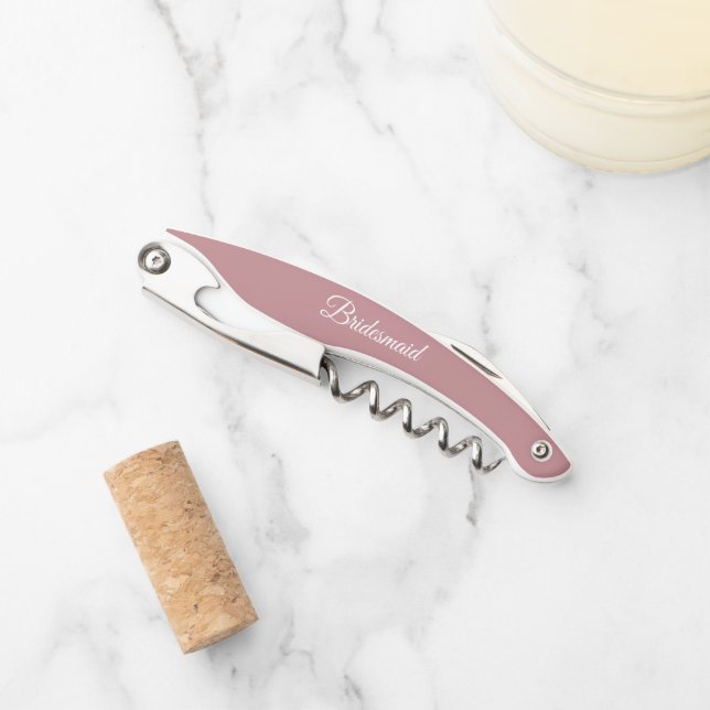 Dusty Rose Personalisiert Wedding Bridesmaid Kellnermesser (Vorderseite)