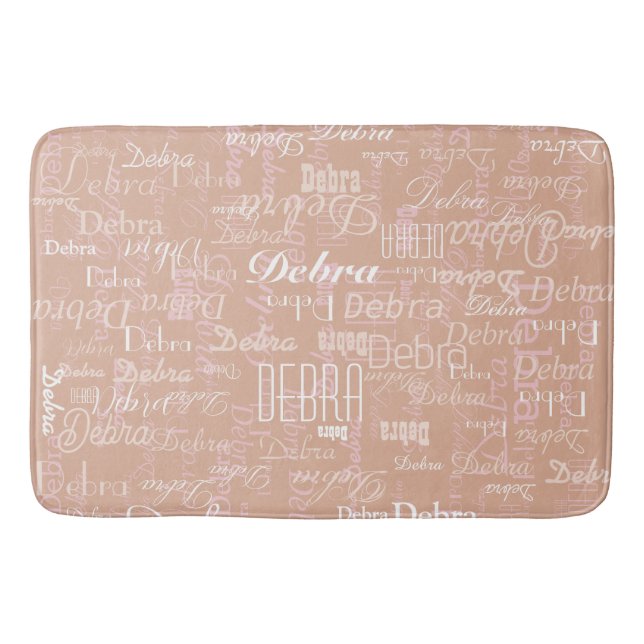 Dusty Rose Personalisierte Namen Badematte (Vorderseite)