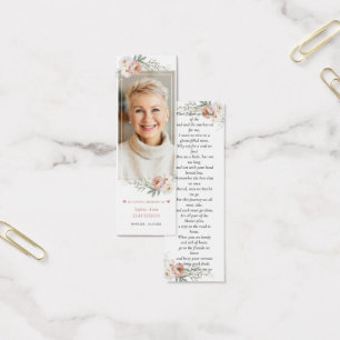 Dusty Rose Photo Memorial Funeral Poem Signet