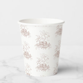 Dusty Rose Pink Bird Nest Baby Dusche Pappbecher