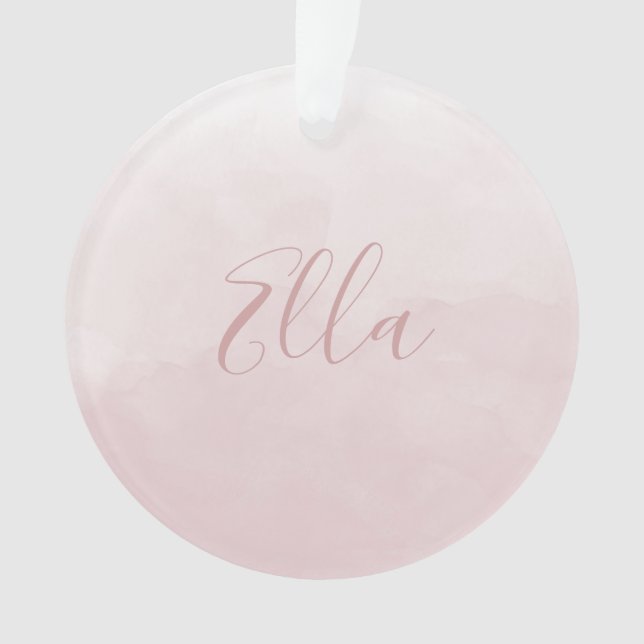 Dusty Rose Pink Blush Foto Ornament (Vorderseite)