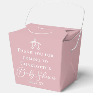 Dusty Rose Pink Chic Benutzerdefinierte Babyparty  Geschenkschachtel
