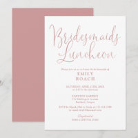 Dusty Rose Pink Elegant Bridesmaids Luncheon