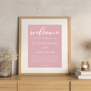 Dusty Rose Pink Feminine Typografy Wedding Poster