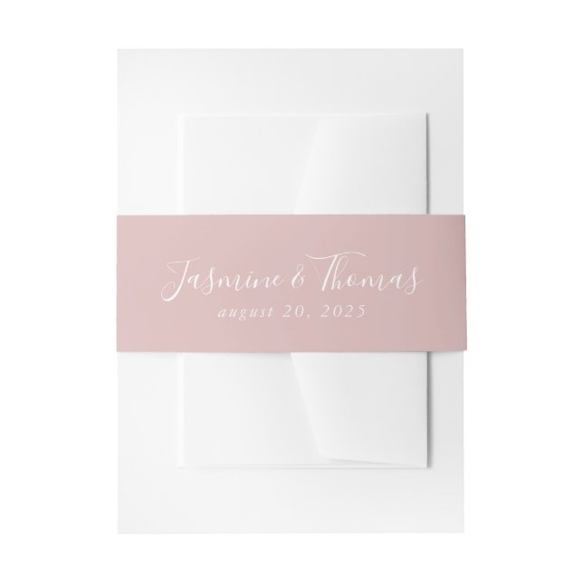 Dusty Rose Pink | Hochzeit Einladungsbanderole (Vorderseite Beispiel)