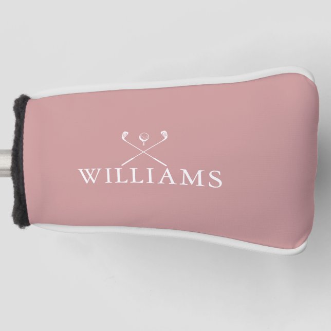 Dusty Rose Pink Individuelle Name Golf Clubs Golf Headcover (Vorderseite)