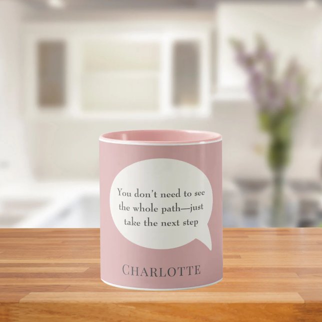 Dusty rose pink ivory inspirational goal quote tasse (Von Creator hochgeladen)