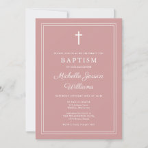 Dusty Rose Pink Moderne Elegante Border Taufe